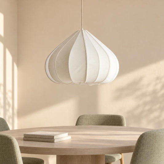 Japandi pakabinamas šviestuvas Zubeda, baltas – Light & Living – interjero nuotrauka
