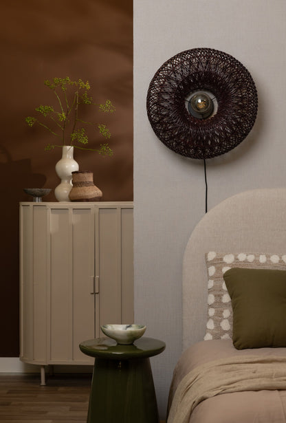 Bordeauxrode rotan wandlamp met vlechtkap GOOD&MOJO Arizona – afbeelding 6