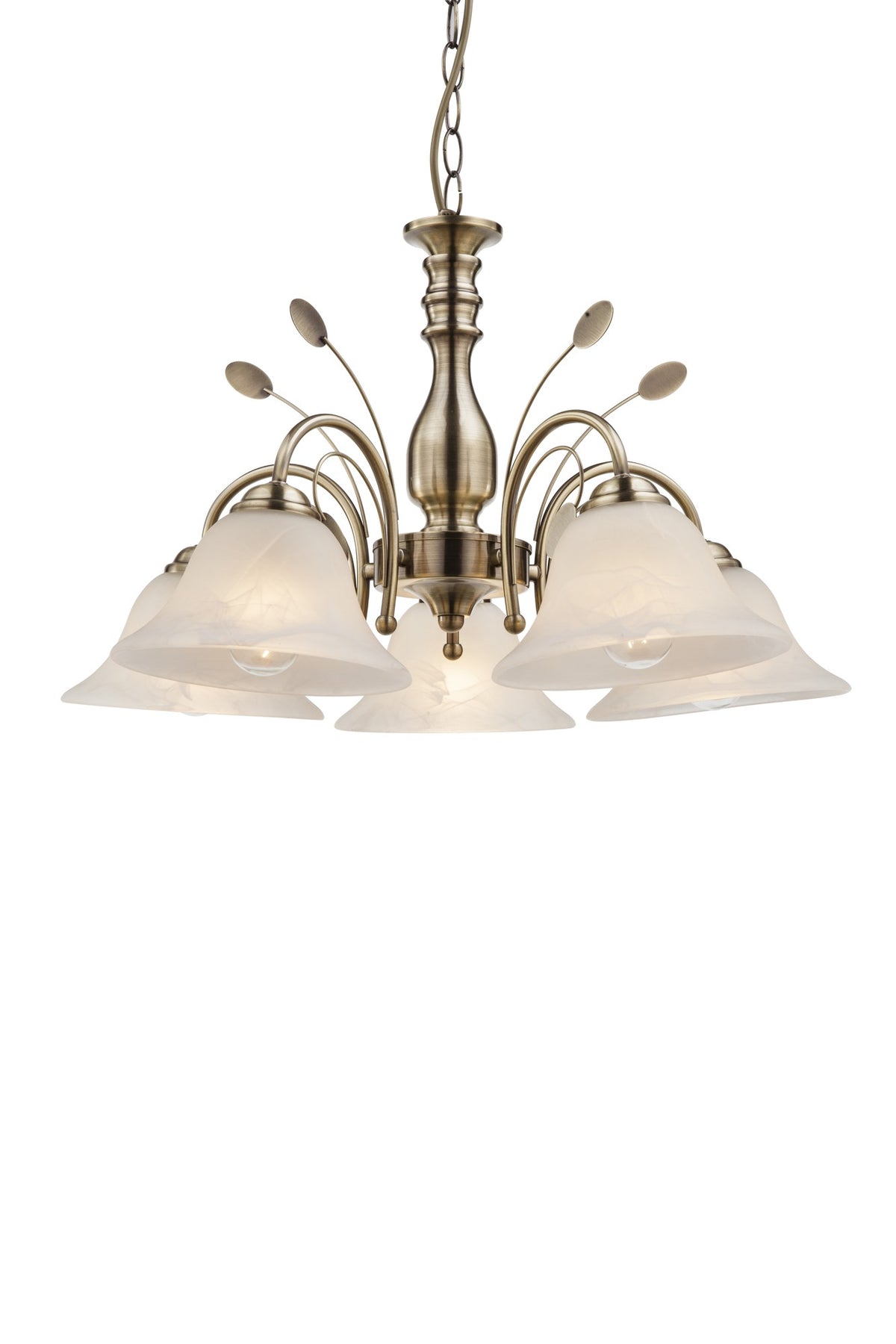 Grande lampadario di vetro color ottone – immagine 2