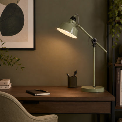 Grøn industriel bordlampe Mexlite Nove – billede 3