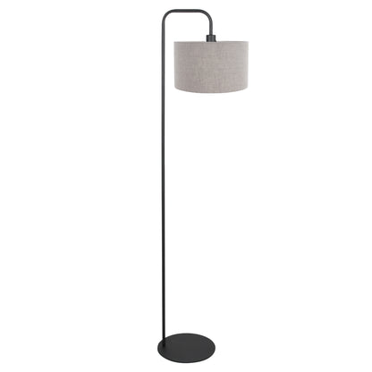 zwarte-vloerlamp-met-grof-grijze-linnen-kap-mexlite-forma-main-image