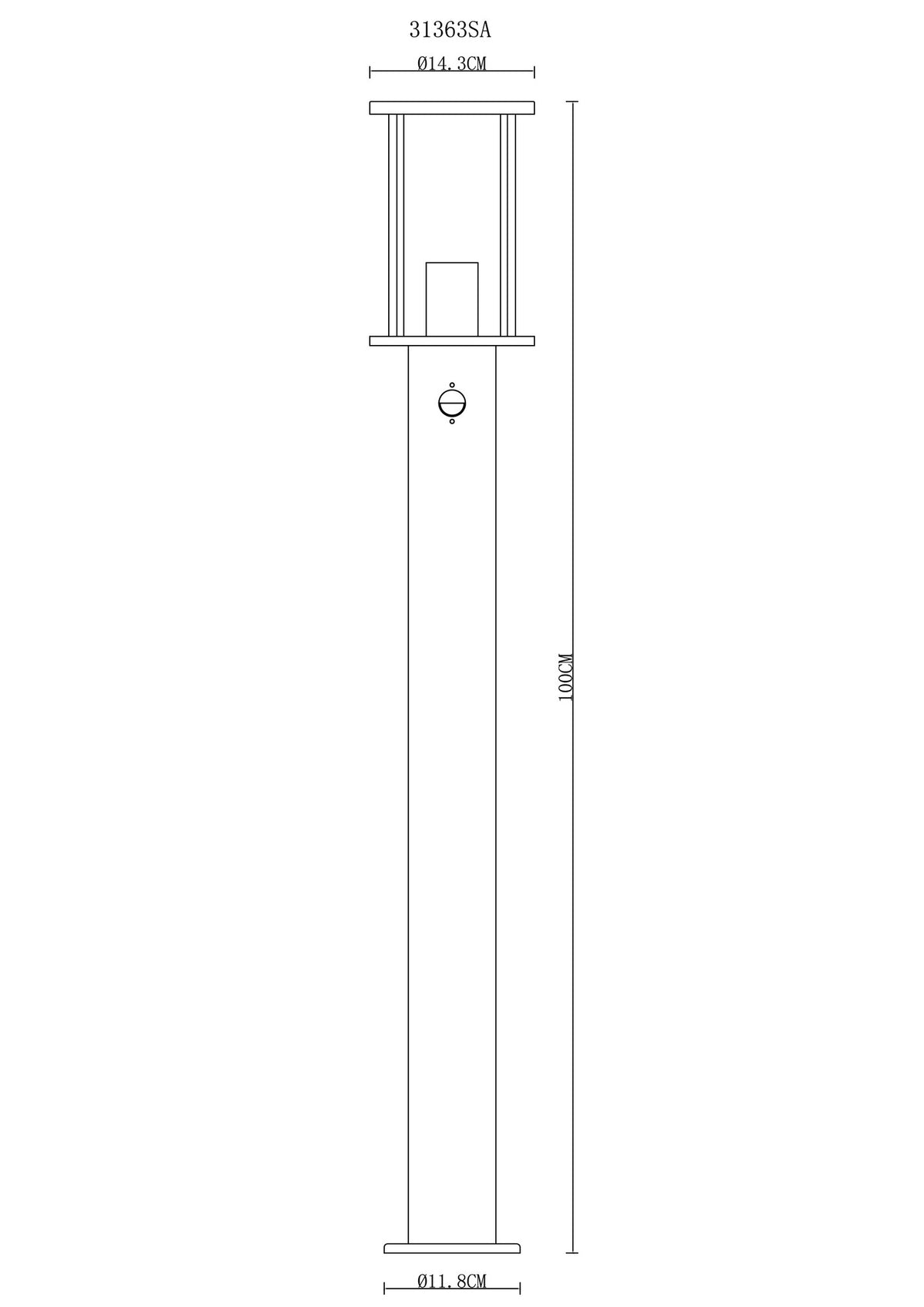 Grande lampada da esterno in vetro color sabbia – immagine 5