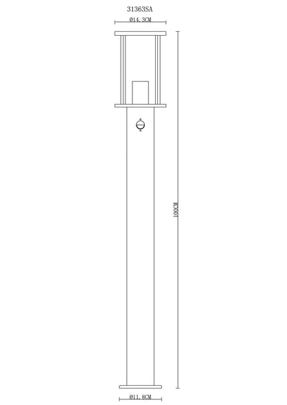 Grande lampada da esterno in vetro color sabbia – immagine 5
