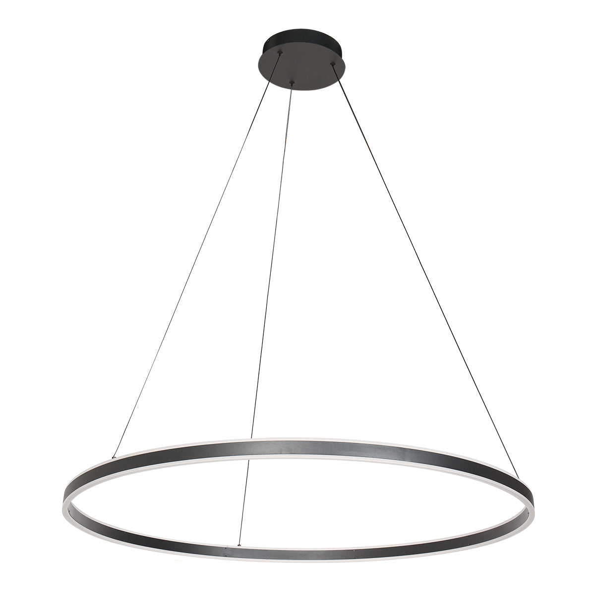 Модерна черна LED висяща лампа Steinhauer Ringlux – изображение 1