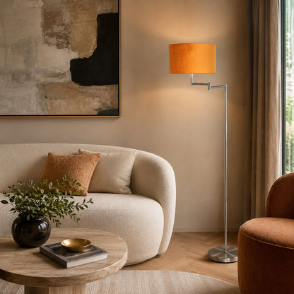 Mexlite Bella vloerlamp staal met gouden kap – afbeelding 2