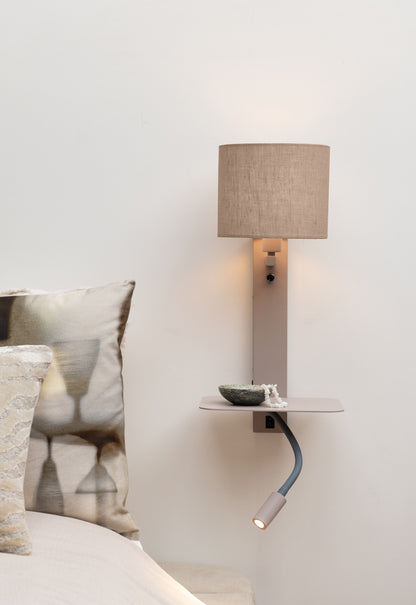 Grande lampada da parete in lino color sabbia e taupe It's About RoMi Florence – immagine 2