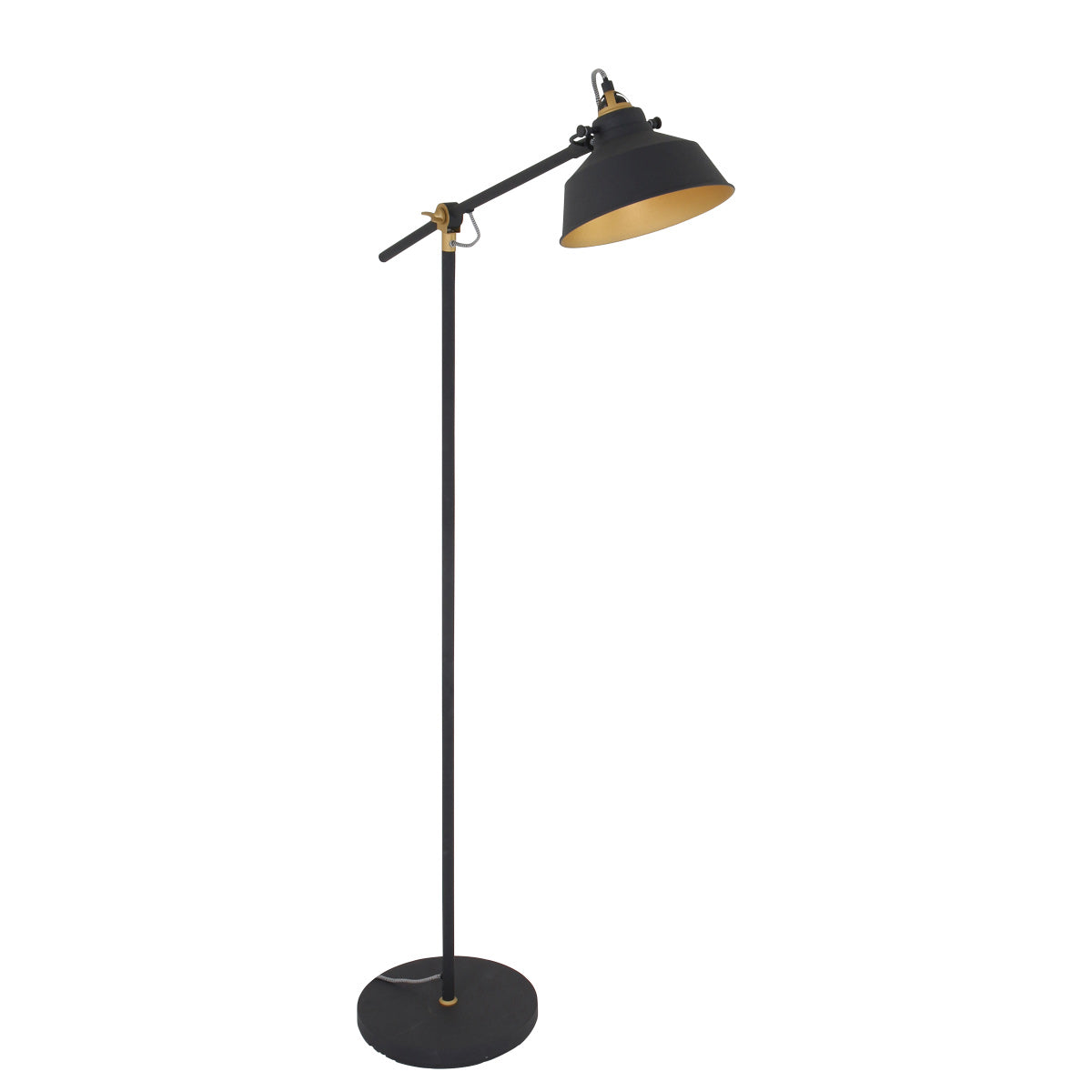 Mexlite Nove vloerlamp zwart met gouden binnenzijde