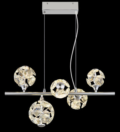 Lampada a sospensione LED in cristallo cromato elegante – immagine 4