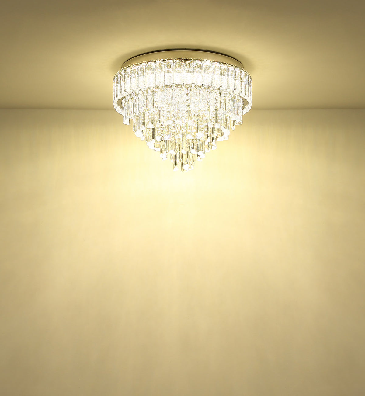 Grande lâmpada de teto LED de cristal cromado – imagem 5