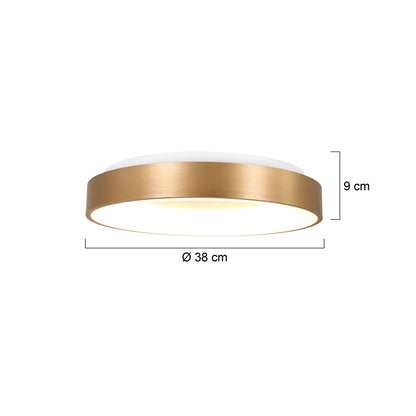 Златна LED плафониера Steinhauer Ringlede Ø38 см – чертеж с размери