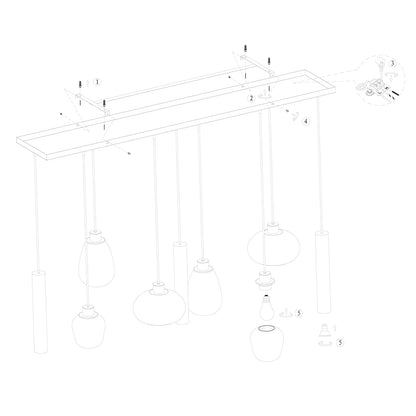 messing-9-lichts-hanglamp-glasvormen-kokers-steinhauer-reflexion-variant-image9