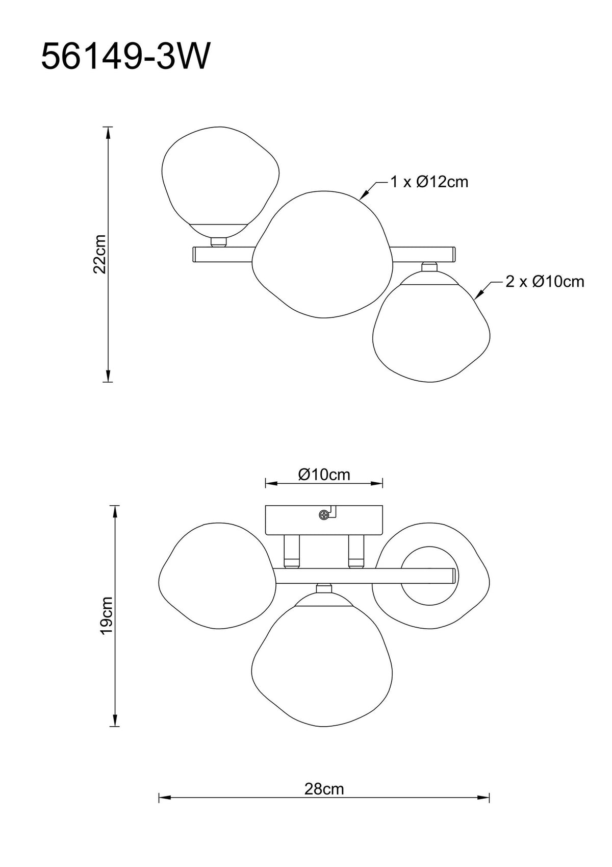 Luminária de teto preta sutil com 3 luzes – imagem 6