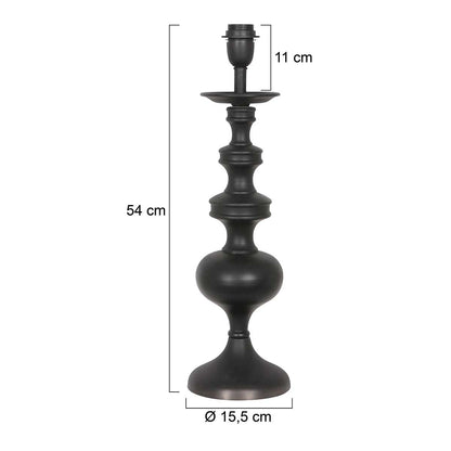 Anne Light & Home Lyons Wooden Table Lamp – dimension drawing