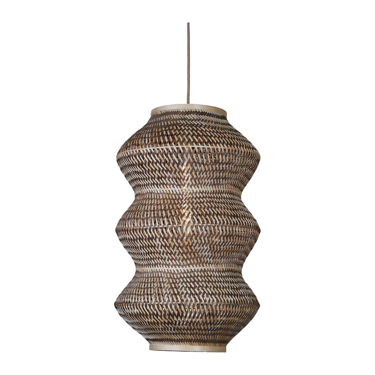 Lampada a sospensione in bambù naturale e marrone con carattere GOOD&MOJO Barbados
