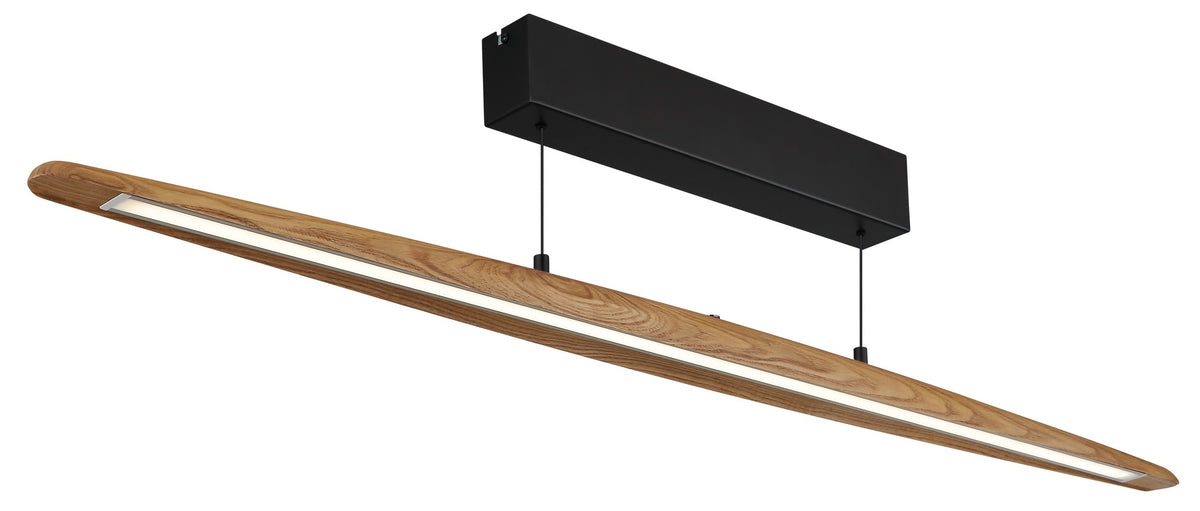 Lampa suspendată din metal negru cu LED-uri, plină de caracter – desen cu dimensiuni