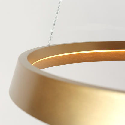 Златна кръгла LED висяща лампа Steinhauer Ringlux – изображение 4