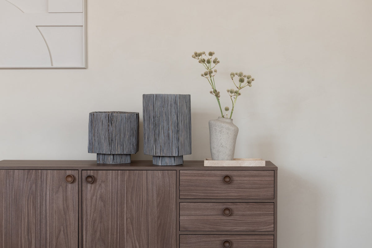 Lâmpada de mesa grande cinza em rafia GOOD&MOJO Panama – imagem 10