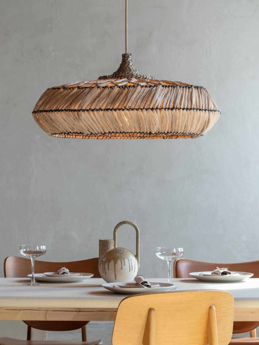 Lustre de abacá em cor natural estiloso GOOD&MOJO Rinjani – imagem 3