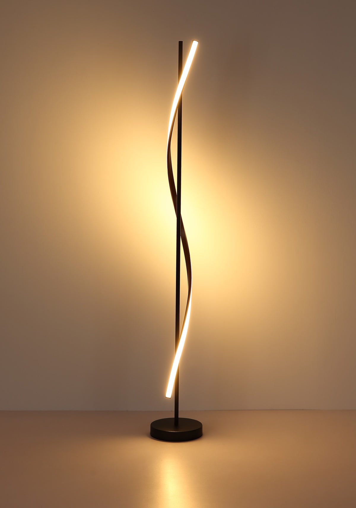Moderna črna kovinska LED talna svetilka – slika 3