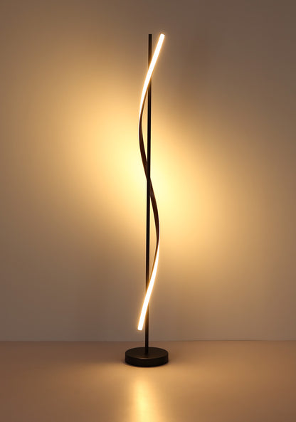 Moderna črna kovinska LED talna svetilka – slika 3