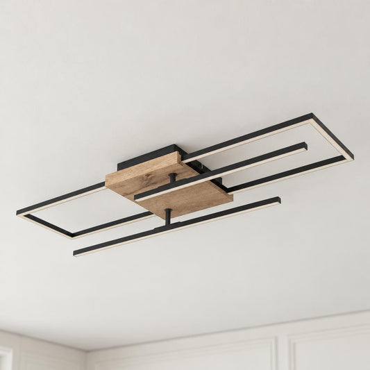Obolg Kendra Black Modern LED Ceiling Light – lifestyle image