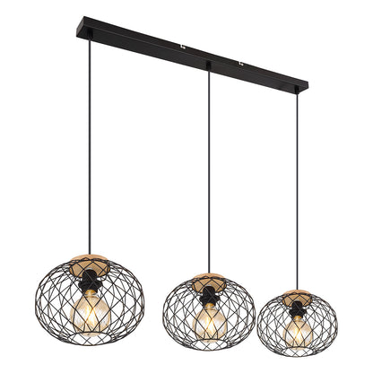 hanglamp-3-lichts-rasterkap-zwart-bruin-globo-lacky-main-image