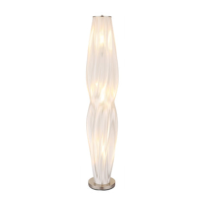 Luminária de chão metálica prateada elegante com 3 luzes