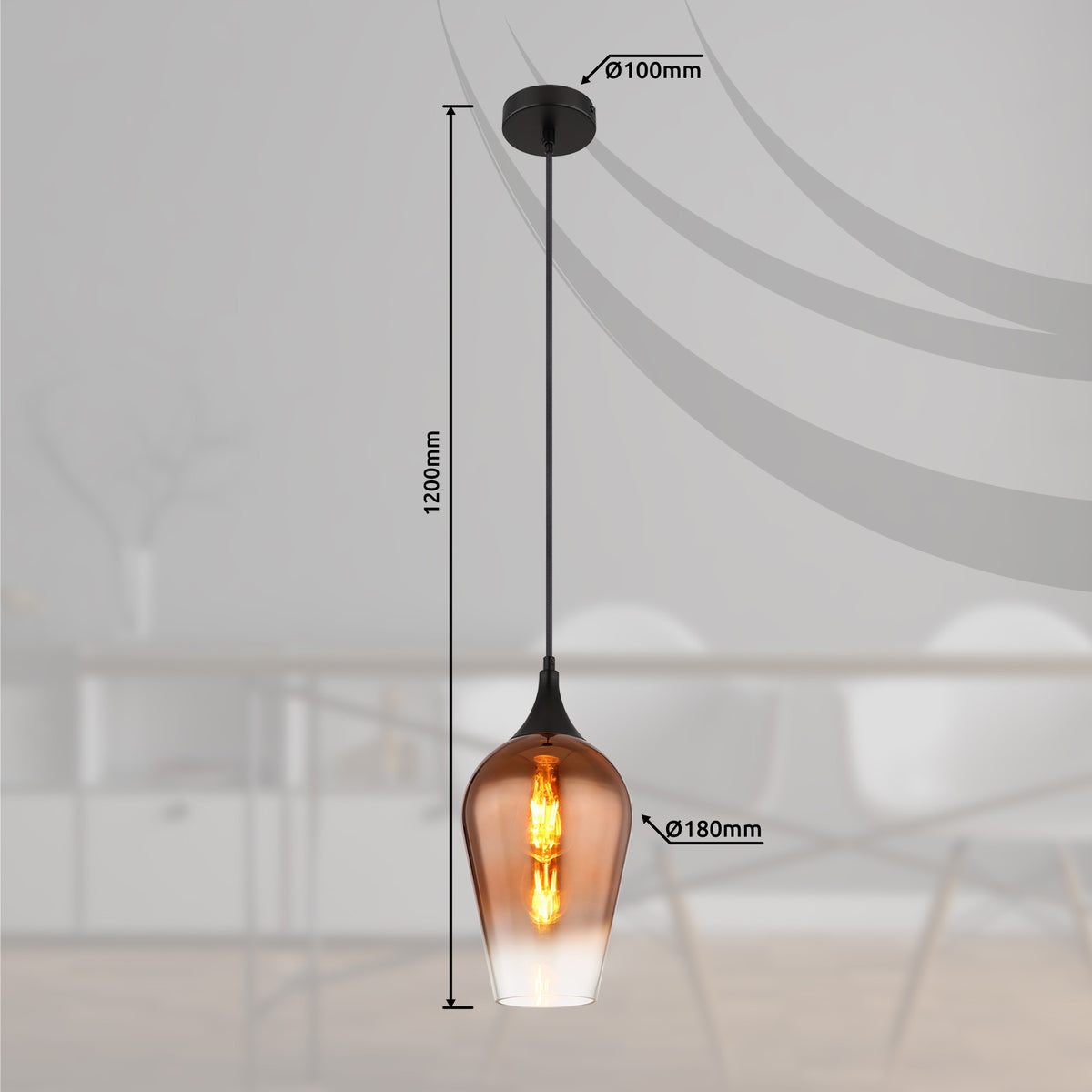 Luminária pendente preta refinada – imagem 4