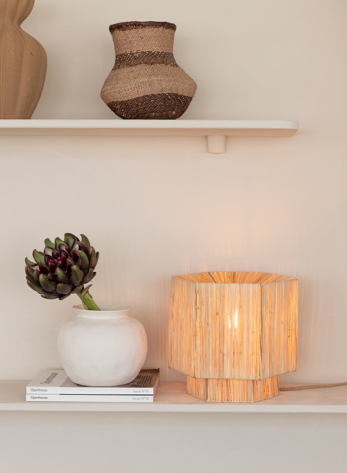 Lampada da tavolo in rafia naturale piccola GOOD&MOJO Panama – immagine 1