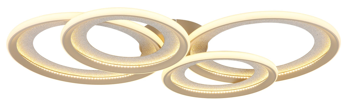 Grande lampada a soffitto LED metallica color sabbia – immagine 3