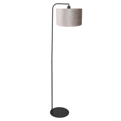 zwarte-vloerlamp-met-grijze-velours-kap-steinhauer-stang-main-image