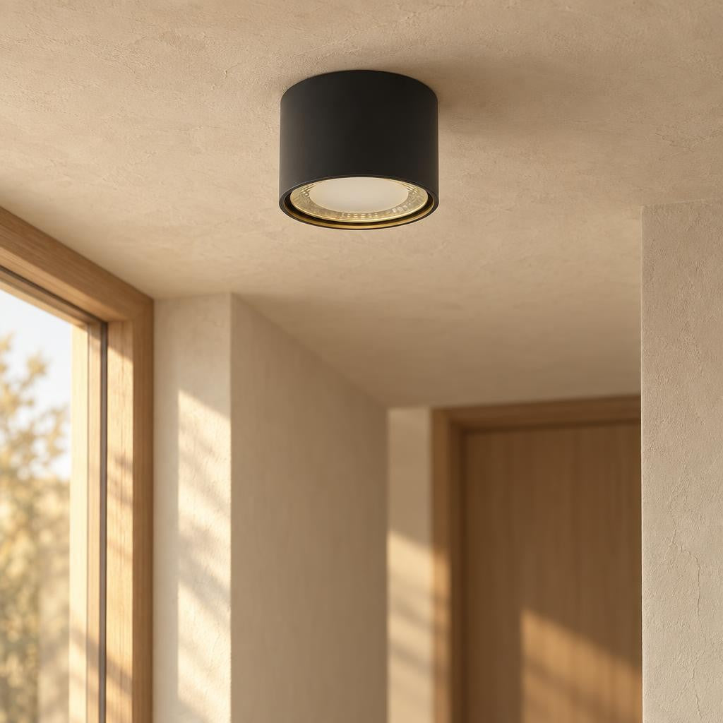 Globo Serena Black LED Ceiling Light – lifestyle image