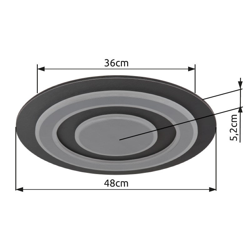 Grande lâmpada de teto de metal LED em antracite – imagem 8