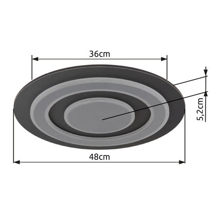 Grande lâmpada de teto de metal LED em antracite – imagem 8