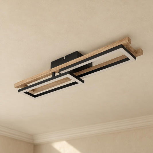 Obolg Illa loftlampe i sort metal med LED – stemningsbillede