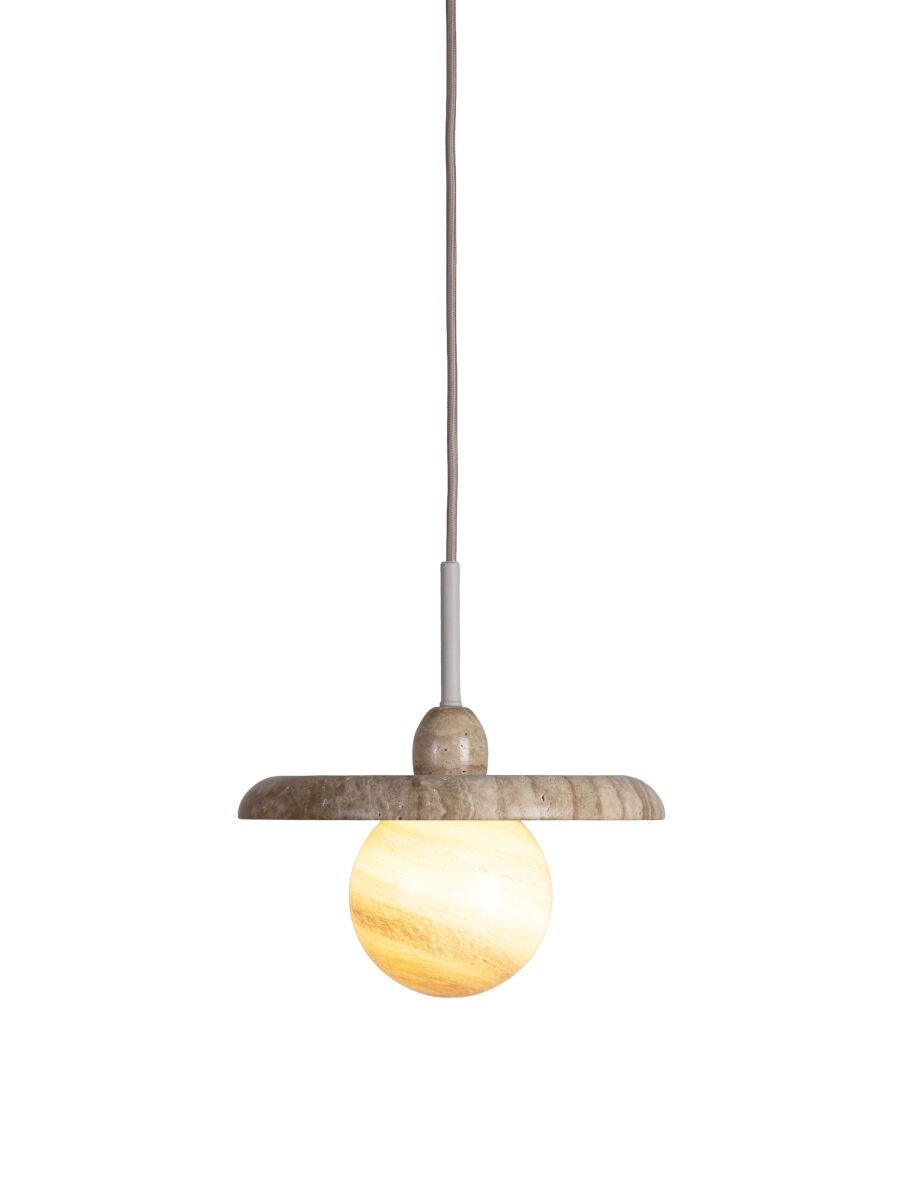 Grande lampada suspensa de travertino na cor areia It's About RoMi Tivoli – imagem 1