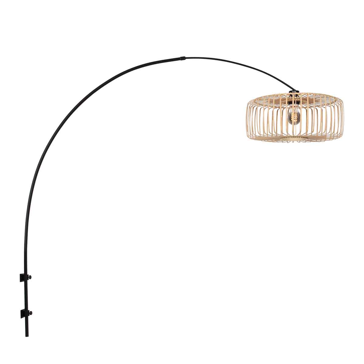 wand-booglamp-zwart-met-bamboe-kap-steinhauer-sparkled-light-main-image