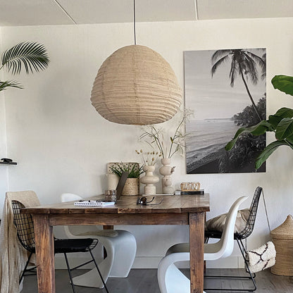 Anne Light & Home Bangalore Beige Fabric Pendant Light – image 2