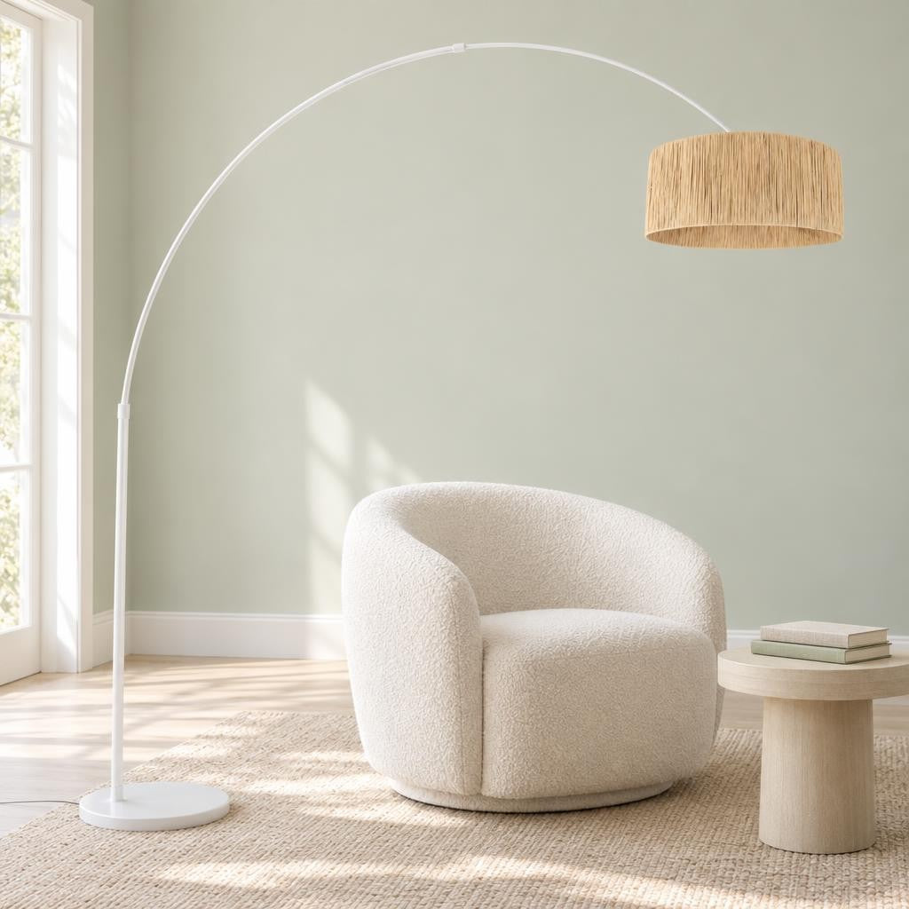 Бял бохемски лампион с кръгъл абажур Steinhauer Sparkled Light – интериорна снимка