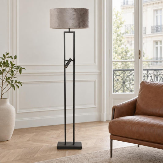 vloerlamp-met-grijze-velours-kap-en-leeslamp-steinhauer-stang-ai-sfeer_image