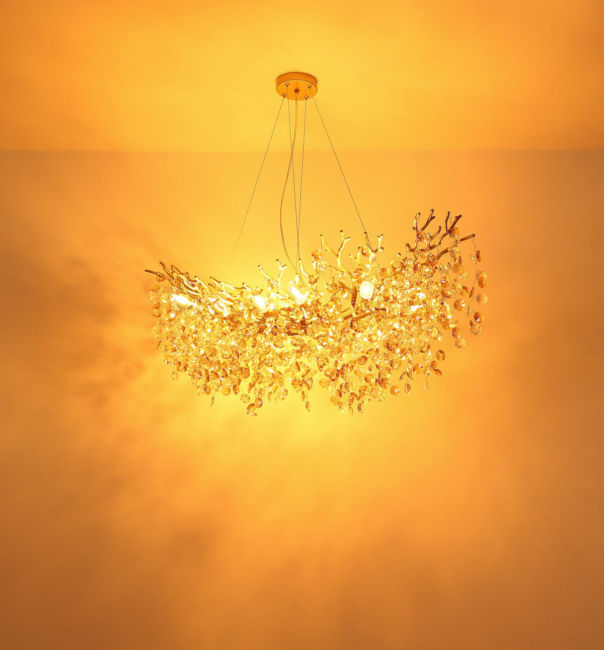 Candelabro extra grande de cristal dourado – imagem 5
