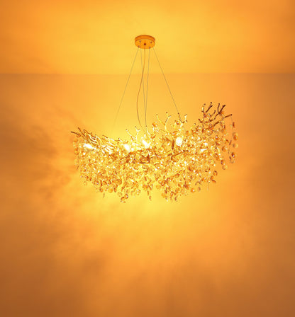 Candelabro extra grande de cristal dourado – imagem 5
