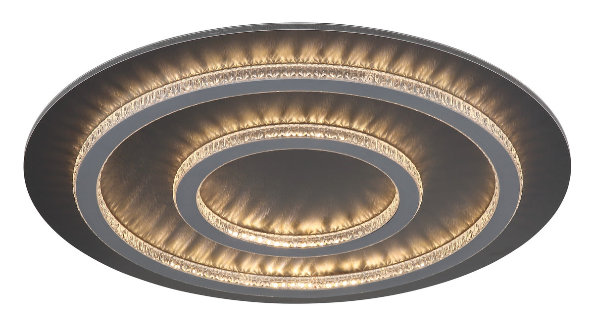 Grande lampada a soffitto in metallo nero con LED – immagine 9