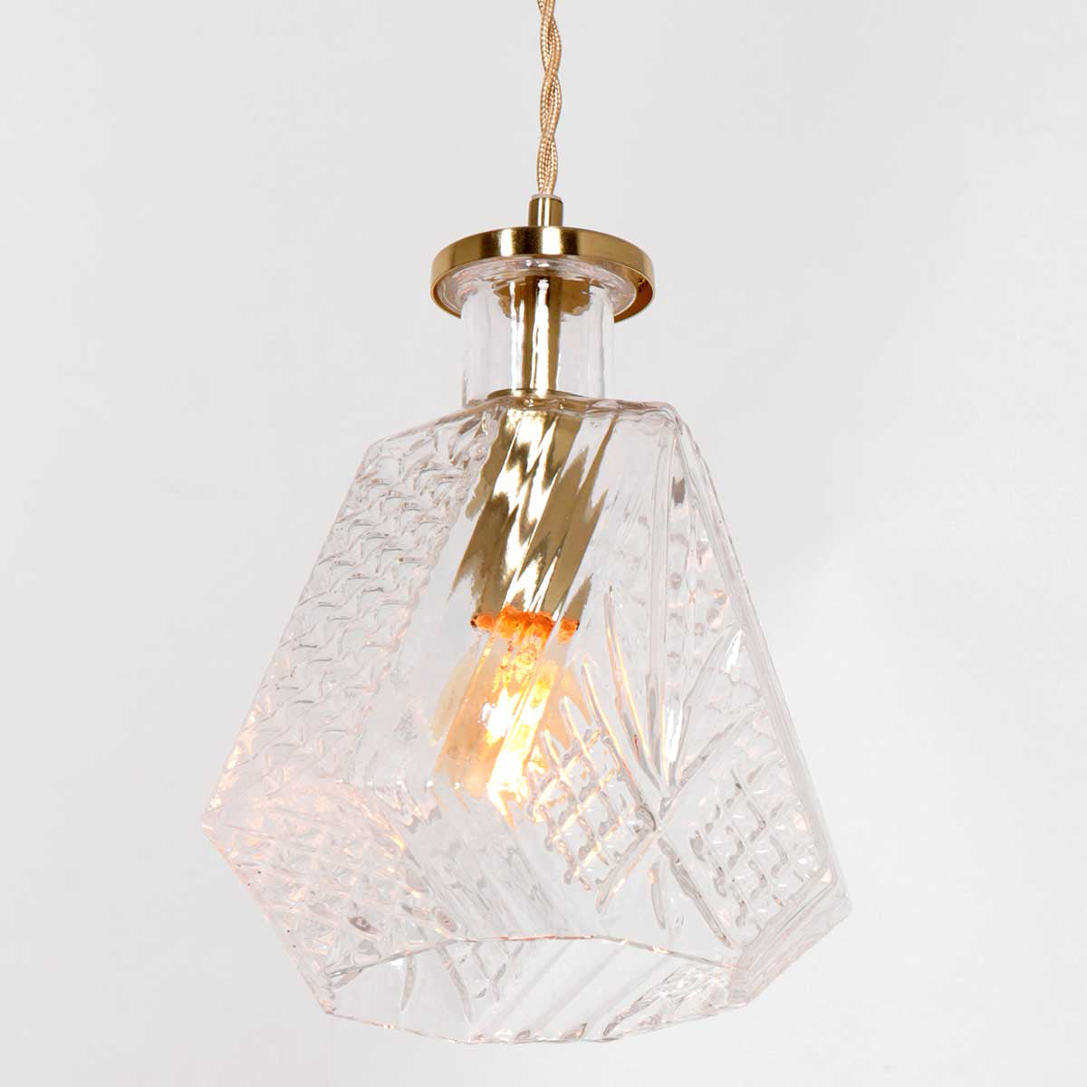 Висяща лампа Mexlite Grazio Glass – месинг и стъкло – изображение 5