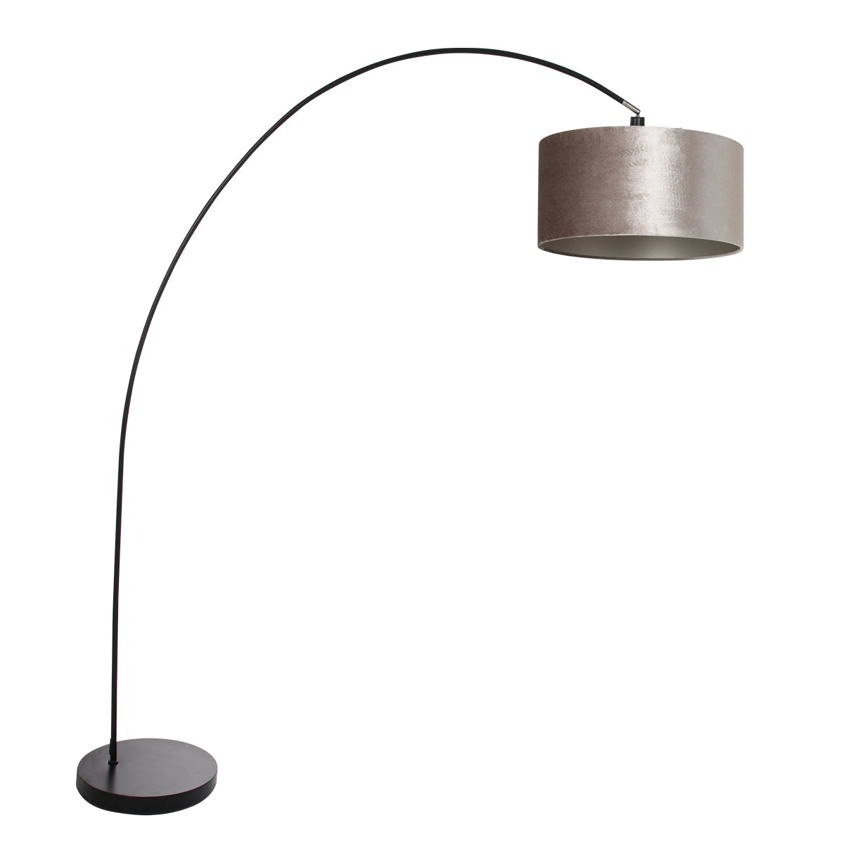 moderne-zwarte-booglamp-met-grijze-lampenkap-mexlite-solva-main-image