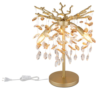 Lâmpada de mesa elegante com cristal dourado – imagem 3