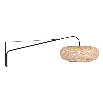 zwarte-diepe-wandlamp-met-naturel-kap-steinhauer-elegant-classy-main-image