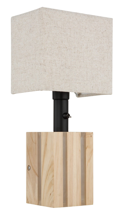 Lampada da parete in lino color naturale elegante – immagine 1