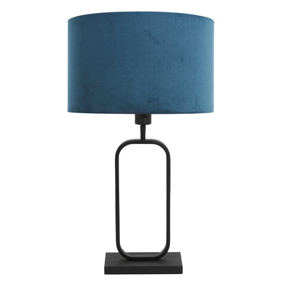 tafellamp-met-blauwe-velours-kap-op-zwart-designframe-steinhauer-stang-variant-image1