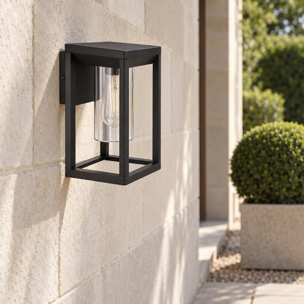 Obolg Candela zwarte aluminium buitenwandlamp – sfeerbeeld